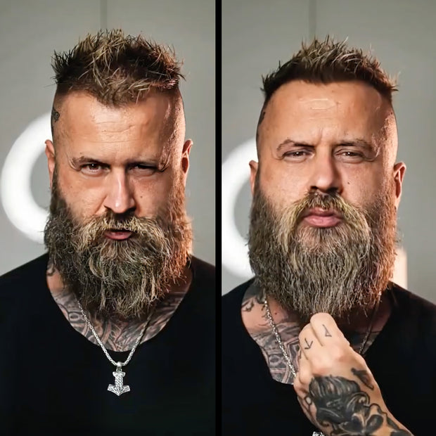 Heated Beard Brush Before And After